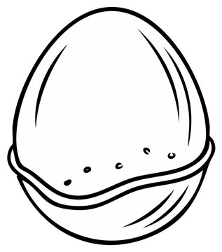 Simple black and white line art illustration of a closed bivalve shell marine animal