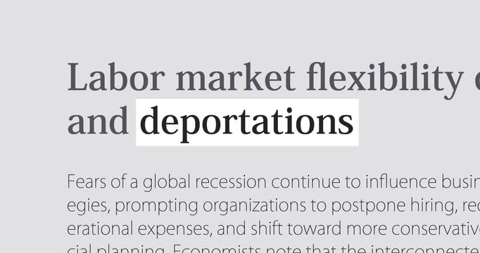 Deportations and migration crisis, mass removals, changing news headlines sequence across media, loop footage