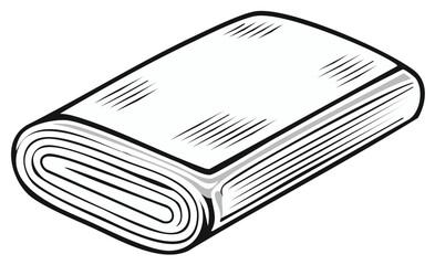 Illustration of a folded fabric roll, isolated on white background