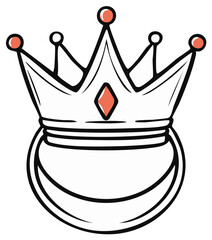 Royal crown atop pail or bucket for fairytale kingdom or power symbolism for storybook theme