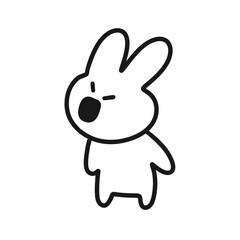 Obraz premium rabbit. bunny. cute bunny. fluffy bunny. baby bunny. pet rabbit. domestic rabbit. animal. mammal. cartoon bunny. bunny illustration. digital art. isolated. white background. doodle. cute.