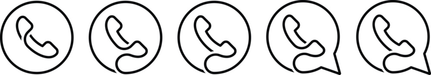 phone call icon set. Chat sign. Speech bubble symbol. Contact us vector illustration