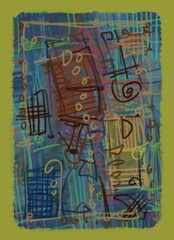 Abstract image for printing. Picture for modern interiors. The picture is painted by hand on a tablet. © neurostructure