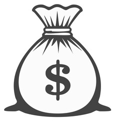 Money bag icon with dollar symbol illustration