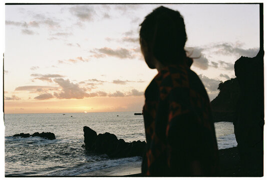 Watching the Sunset at Praia Formosa Beach Madeira