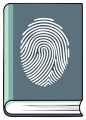 Fingerprint on Book Cover Representing Identity Authentication or Security