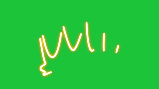 glowing neon crown animation on green background simple royalty symbol bright elegant design for branding overlay videos