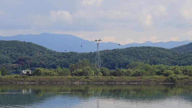 Samaksan Cable Car Over Lake