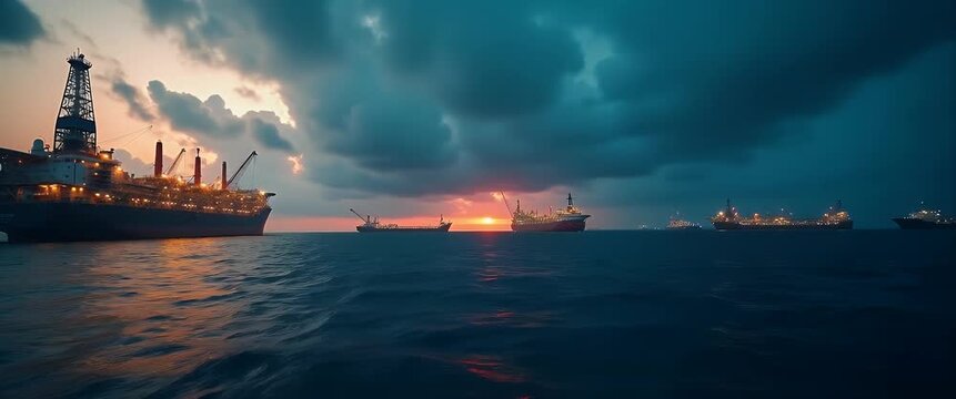 ship in the sea