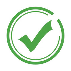 Green checkmark in a circle isolated on transparent background