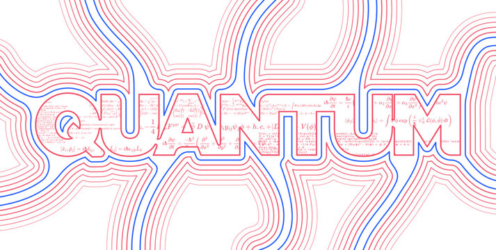 Bold Quantum word typography for technology and science branding
