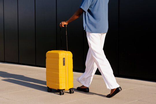 Travel Movement Shot with Bright Luggage