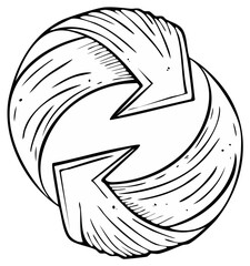Stylized Outline of Two Opposing Arrows Forming a Circular Motion Symbol