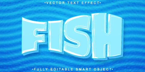  Fish Marine Ocean Typography Vector Fully Editable Smart Object Text Effect