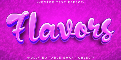  Flavors Sweet Food Typography Vector Fully Editable Smart Object Text Effect