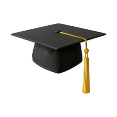 PNG Graduation cap with golden tassel.