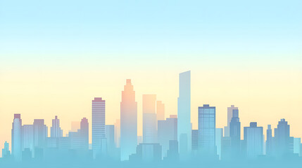 Fototapeta premium Minimal modern cityscape background with clean lines and geometric shapes.