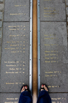 London, England. National Maritime Museum.  World Heritage site. Meridian line