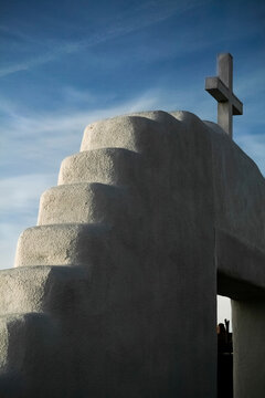 Taos, New Mexico, USA. Taos Pueblo, Native American Catholic church.