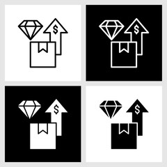 Obraz premium High Value Icon with Black and White Background