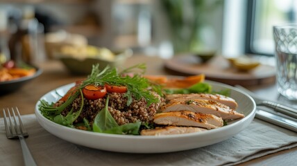 Minimalist food still‑life frame showing warm highlights, fresh greens, and organized placement, shaping a tranquil light‑filled environment with natural textures.