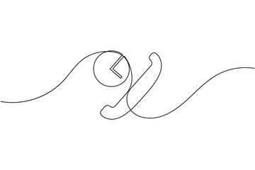 Obraz premium Communication call with clock sign icon continuous one line drawing on white background minimalist mobile and telephone call duration symbol outline vector illustration