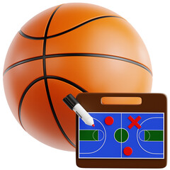 Basketball Strategy Board with Ball © Eklip