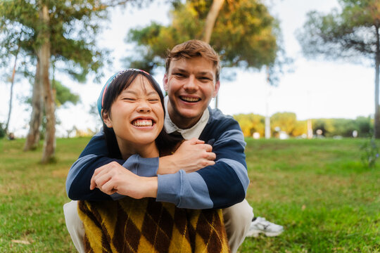 Couple experience happiness in nature