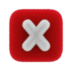 Fototapeta premium A close-up view of a red button with a white cross symbol in the center.