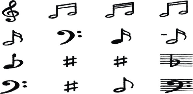Vector music notes and symbols collection for designers and musicians
