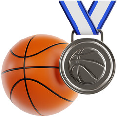 Basketball and Silver Medal 3D Illustration © Eklip