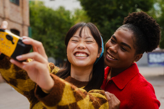 Friends capture moments with a disposable camera