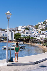 Obraz premium Cultural Vibes at a Greek Harbor