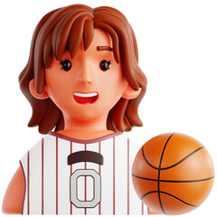 3D Woman With Basketball Illustration © Eklip
