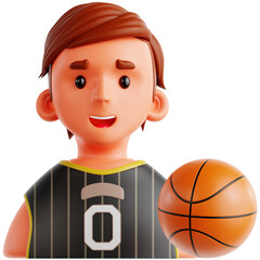 3D Illustration of a Basketball Player © Eklip