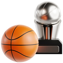 Basketball Trophy and Ball 3D Icon © Eklip