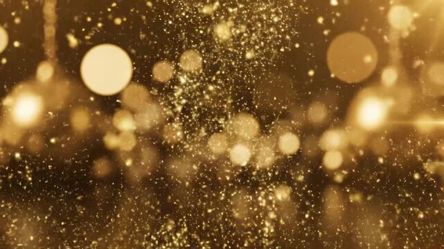 Gold splash dots bokeh glitter background video 