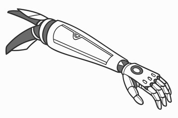 Obraz premium Futuristic Robotic Arm Prosthesis Technology Illustration.