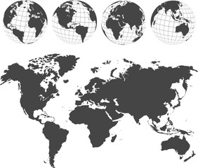 Planet Earth. Earth Day. The Earth, World Map. Vector