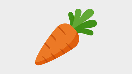 Vibrant orange carrot with green leafy top on white background fresh and healthy vegetable icon