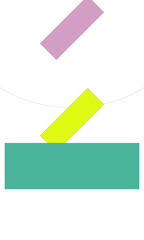 Modern minimalist art featuring colorful abstract geometric shapes, dynamic lines, and creative background illustration.