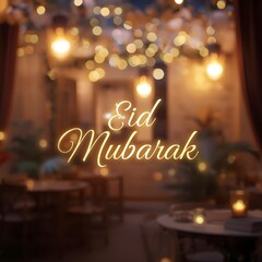 Luxury Islamic Eid Mubarak Design for Print and Web