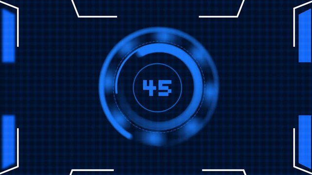 Futuristic Blue Countdown Timer Technology Interface Animation