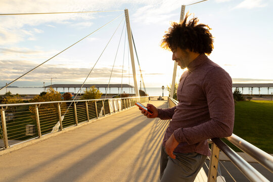 Athlete Portrait black man cell phone 