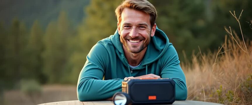 young man with suitcase