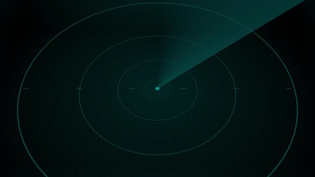 Modern submarine radar sonar with object on map. digital 3d radar animation