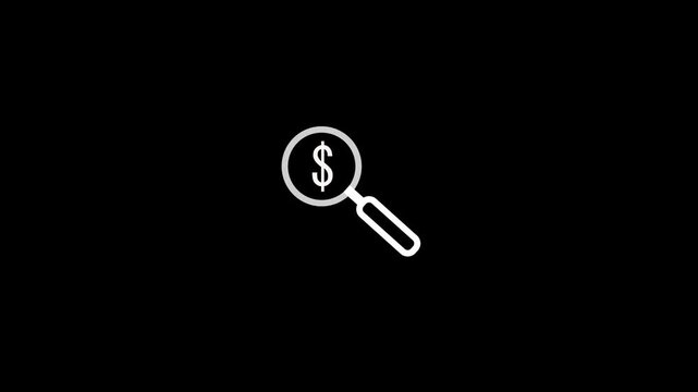 Magnifying glass icon animation. Explore the details with the precision of a magnifying glass.