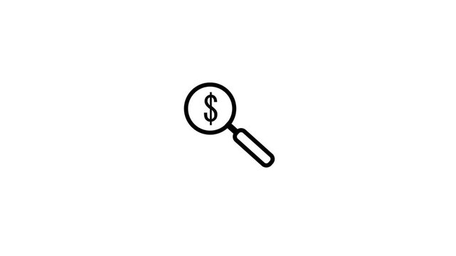 Magnifying glass icon animation. Explore the details with the precision of a magnifying glass.
