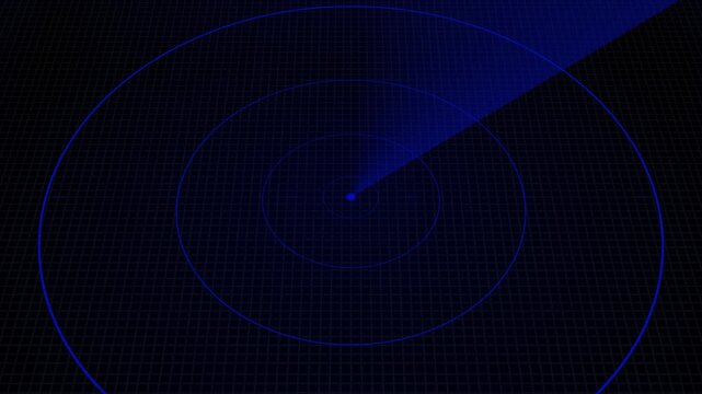 Modern submarine radar sonar with object on map. digital 3d radar animation