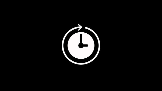 Time Clock History Icon .History icons set. clock wise sign Design Element. arrow, 24-7, countdown, and clock white background .